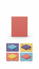 Modern board game box with interactive tiles