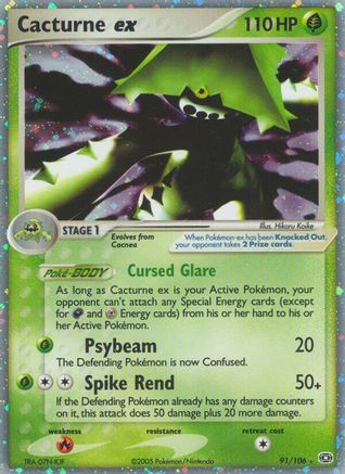 Cacturne ex (91/106) [Emerald] Holofoil - Ultra Rare