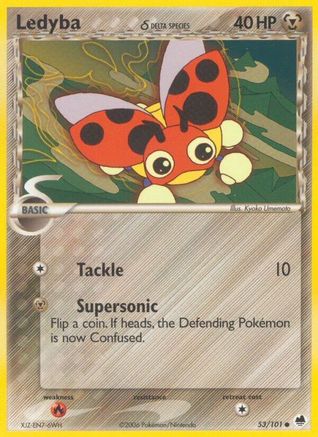 Ledyba (Delta Species) (053/101) [Dragon Frontiers] Reverse Holofoil - Common