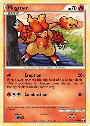 Magmar (42/102) [Triumphant] Reverse Holofoil - Uncommon
