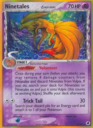 Ninetales (Delta Species) (8/101) [Dragon Frontiers] Reverse Holofoil - Holo Rare