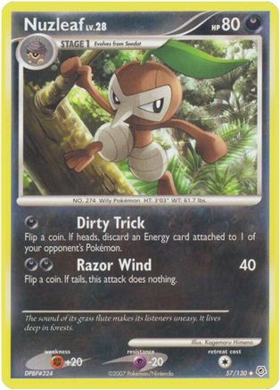 Nuzleaf (57/130) [Diamond and Pearl] Reverse Holofoil - Uncommon