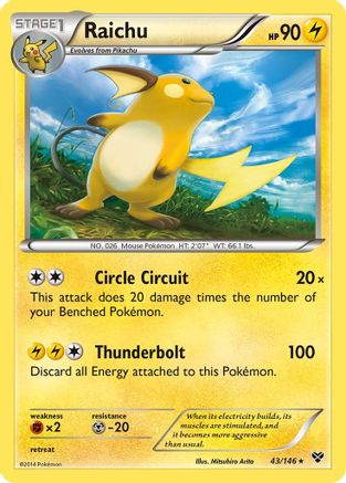 Raichu (43/146) [XY Base Set] Holofoil - Holo Rare