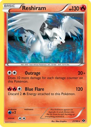 Reshiram (021/99) [Next Destinies] Reverse Holofoil - Rare