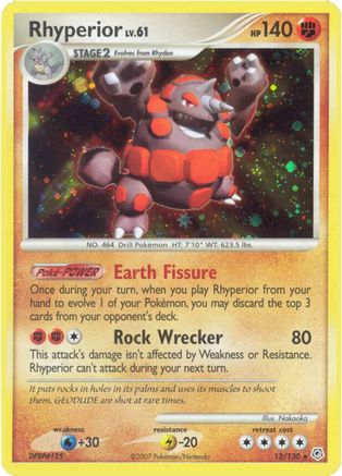 Rhyperior (12/130) [Diamond and Pearl] Holofoil - Holo Rare