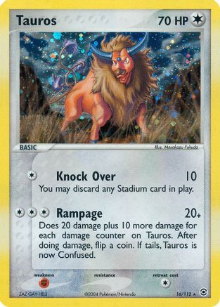 Tauros (16/112) [FireRed & LeafGreen] - Holo Rare