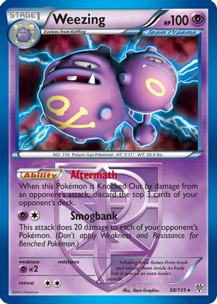 Weezing (Team Plasma) (058/135) [Plasma Storm] Holofoil - Holo Rare